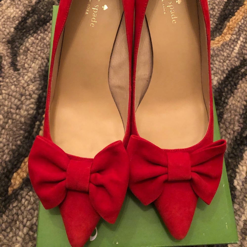 Kate ♠️ Spade Maraschino Red Bow Heels